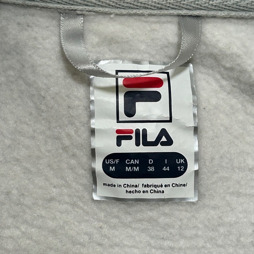 FILA Zip-Up Jacket Women's Medium Gray Logo Sleeve Cotton Blend - Picture 5 of 9